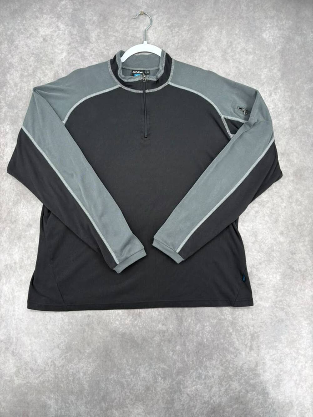 KÜHL Technikore Men’s Large 1/4 Zip Performance Pullover Gray Black